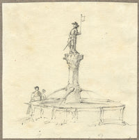Jane D. Harvey, Fuente Stüssi, Zúrich – Dibujo a grafito de mediados del siglo XIX