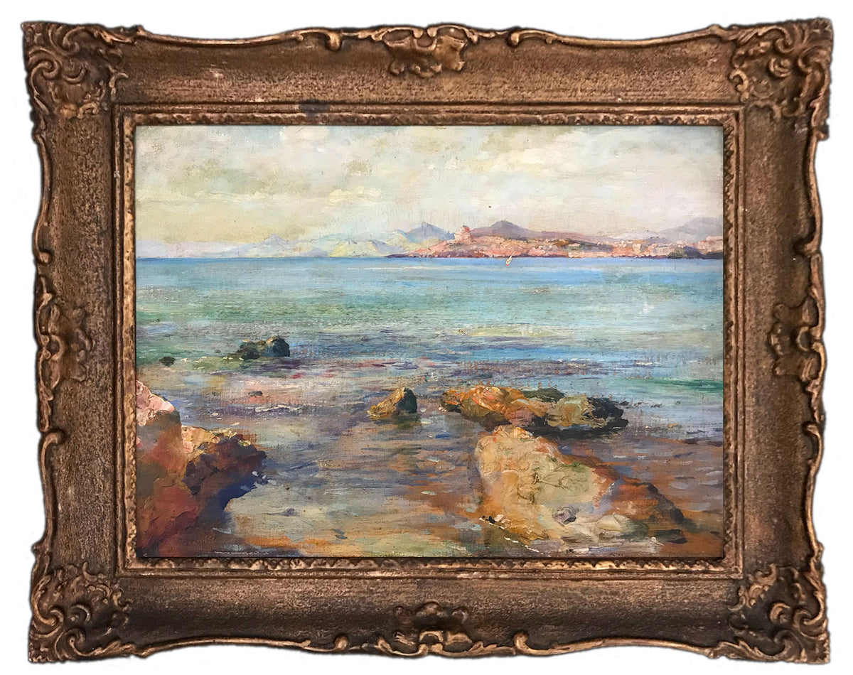 Arthur Drummond, Bay of Phalerum, Greece – Early 20th-century oil painting