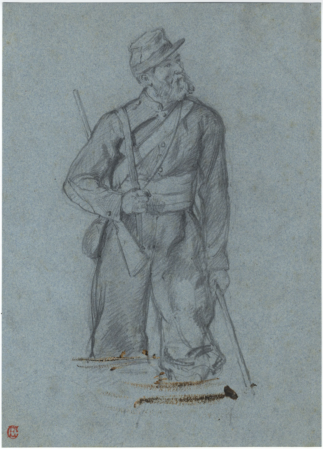 Ernest Crofts RA, Royal Sapper & Miners Soldier, Crimea – Late C19th drawing
