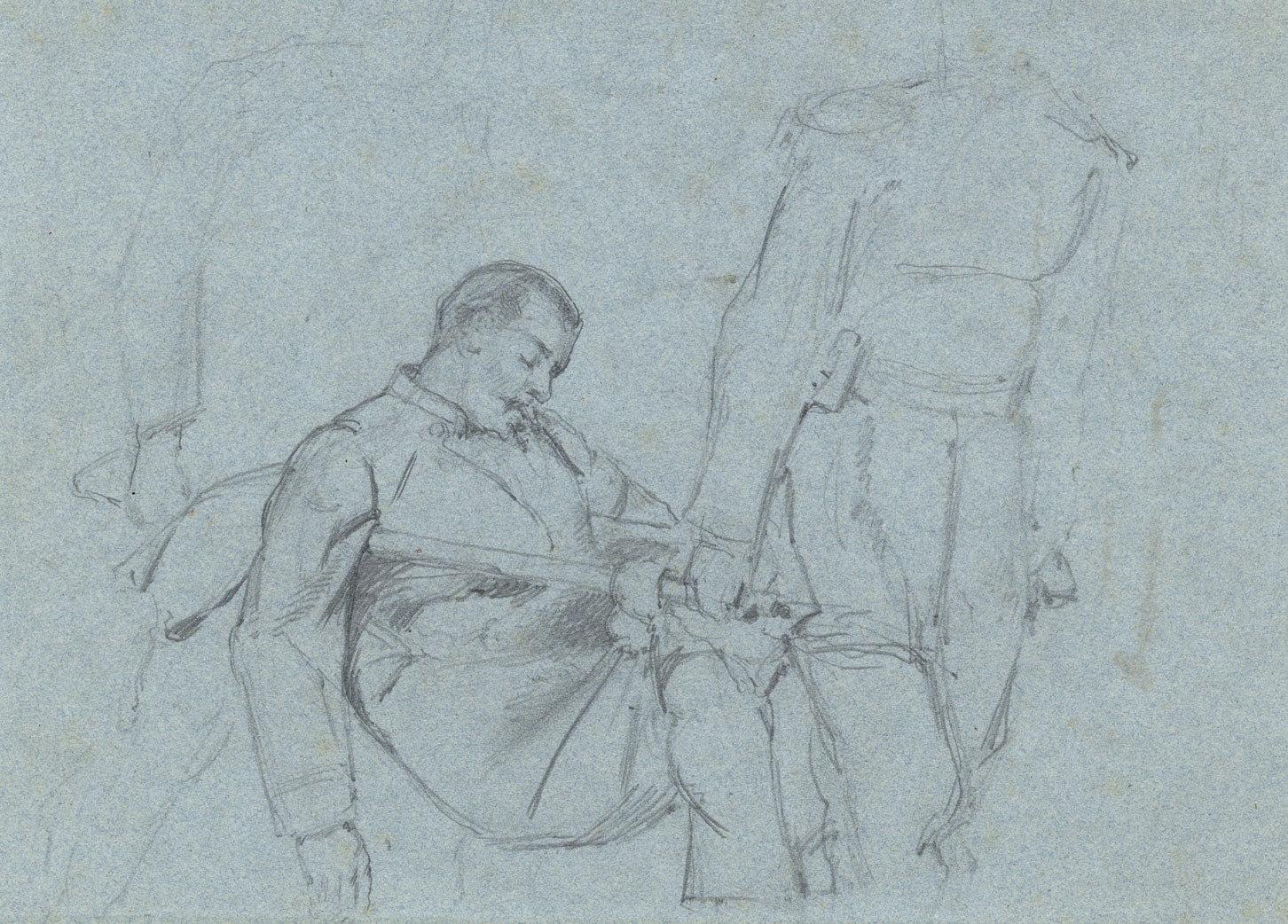 Ernest Crofts RA, Royal Sapper & Miners Soldier, Crimea – Late C19th drawing