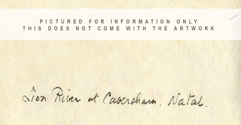 Fiume Lions, Caversham, Natal, Sudafrica – Acquerello originale del 1930