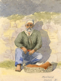 Charles J. Shore, Street Seller, Menton, French Riviera – 1881 watercolour