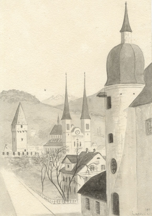 Charles J. Shore, From Ursuline Convent, Lucerne, Switzerland – 1883 watercolour