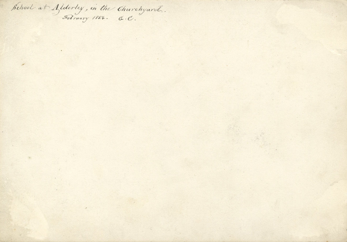 George Corson, Old School House, Nether Alderley, Cheshire – 1854 ink drawing