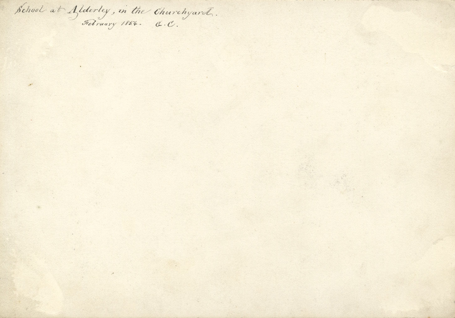 George Corson, Old School House, Nether Alderley, Cheshire – 1854 ink drawing