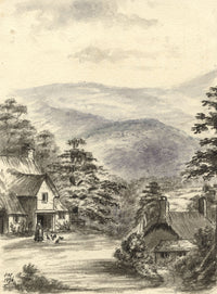 C.A. Collis, Almshouses, Selworthy Green, Somerset – 1876 watercolour painting