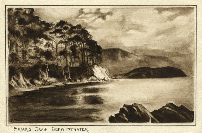 A.A. Millar, Friars Crag, Derwentwater, Lake District –1912 watercolour painting