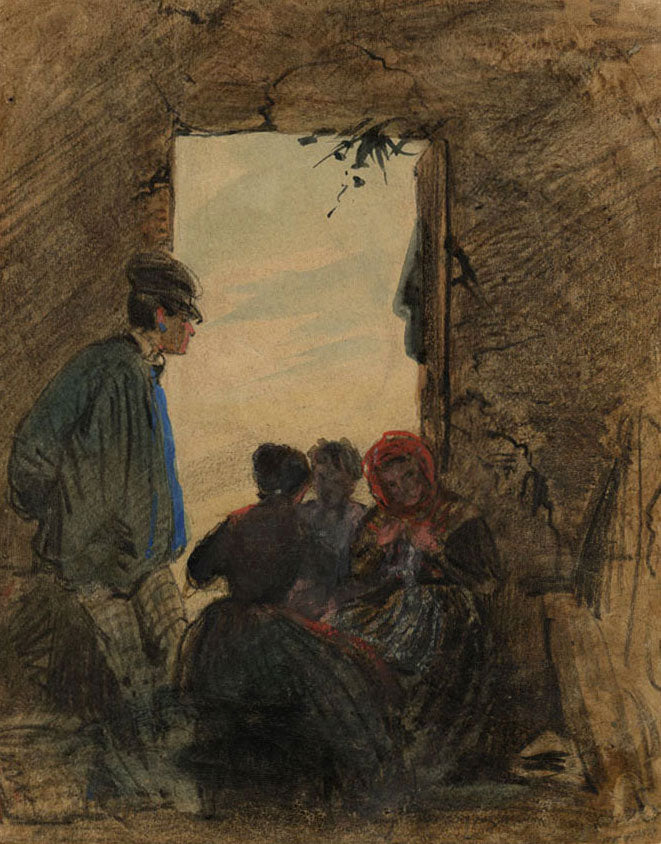 Possibly Charles Raymond Chabrillac, French Peasants – Early C19th watercolour