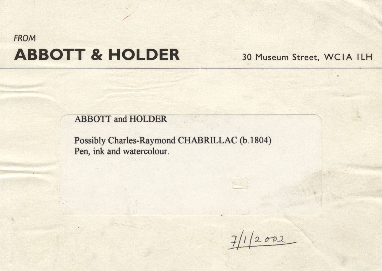 Forse Charles Raymond Chabrillac, Contadini francesi – Acquerello inizio XIX secolo