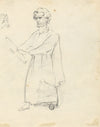 J. Wade, Male Portrait Studies – Original early 19th-century graphite drawing