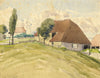 Walter Cristall, Kentish Barn & White Windmill – early 20th-century watercolour