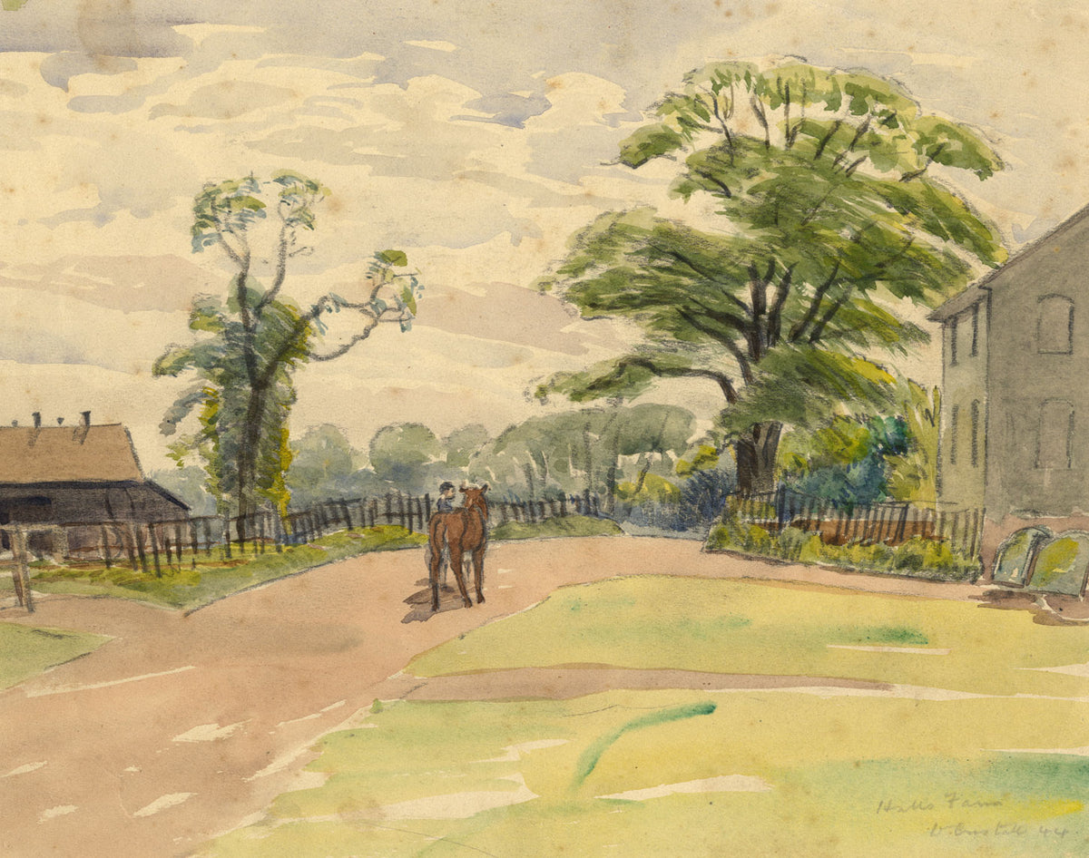 Walter Cristall, Horse at Halls Farm, Pinner, Middlesex – 1944 watercolour