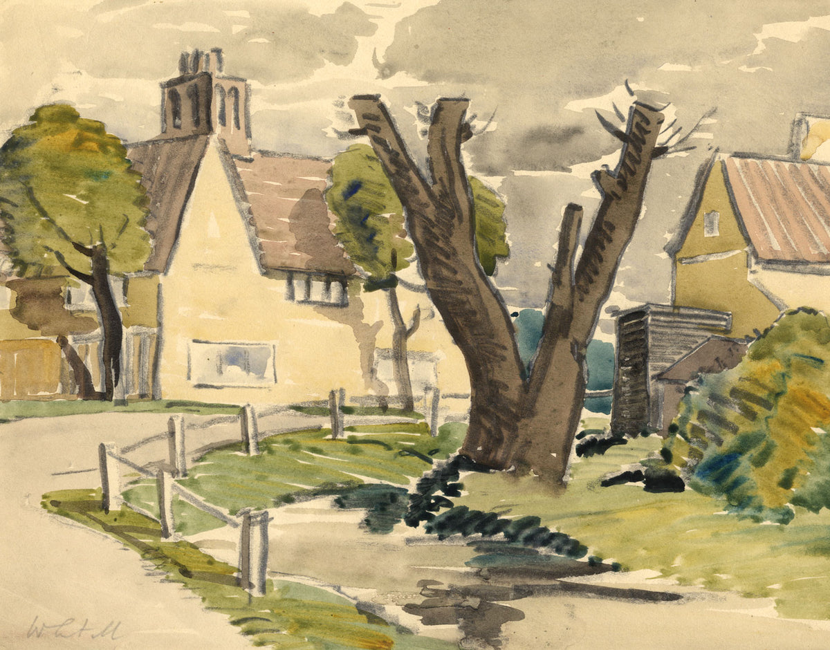 Walter Cristall, Bourton Village, Wiltshire – early 20th-century watercolour