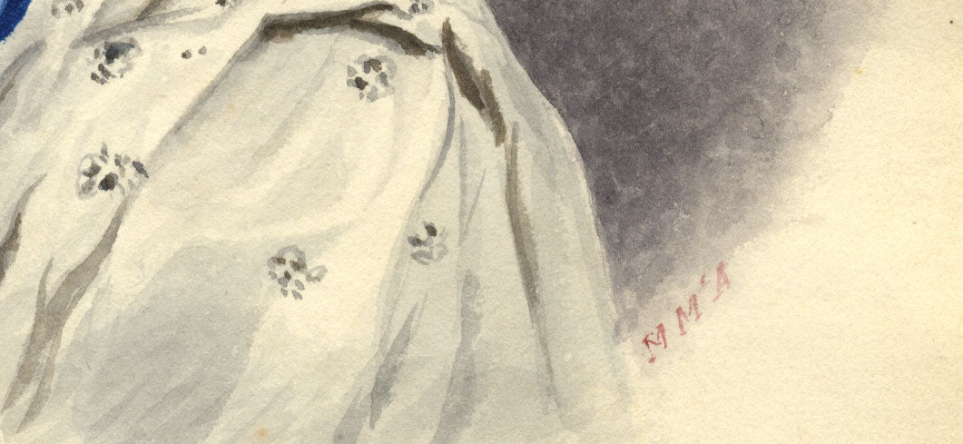 Mary McAnulty, Ritratto di una signora con scialle blu – acquerello del 1832 circa