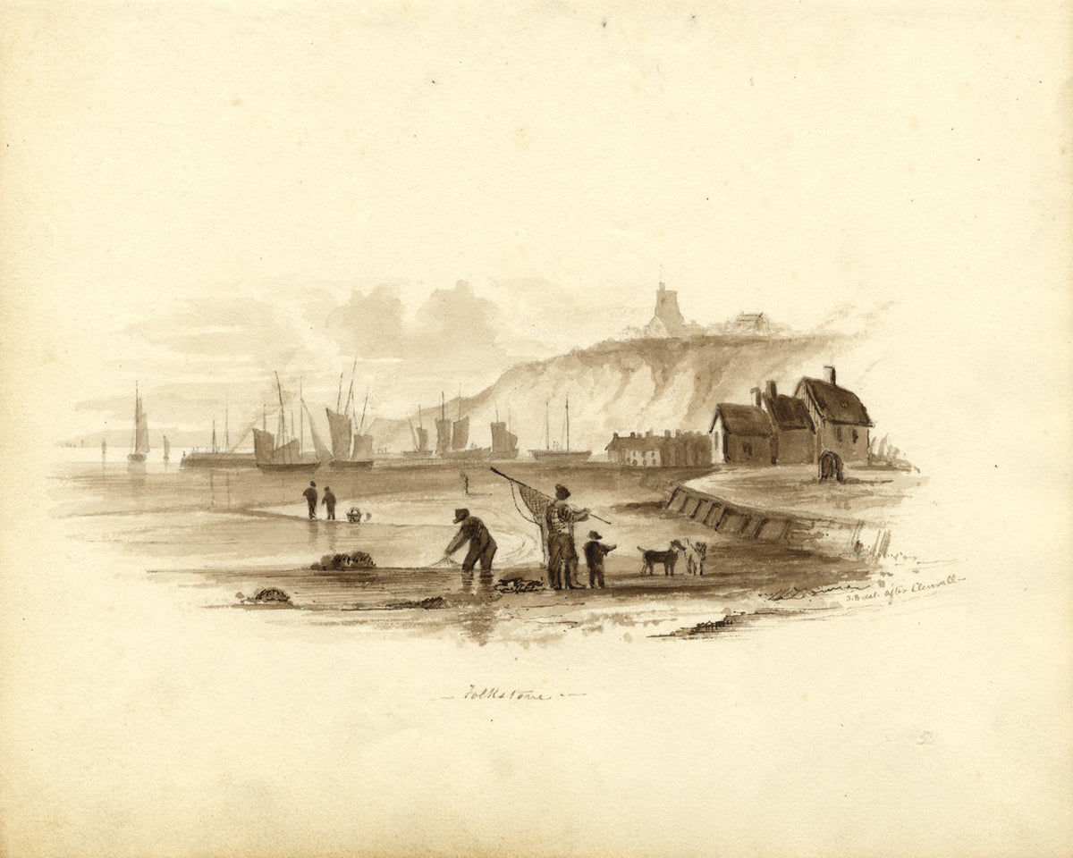 JB, Folkestone Harbour da Luke Clennell – acquerello del 1832 circa