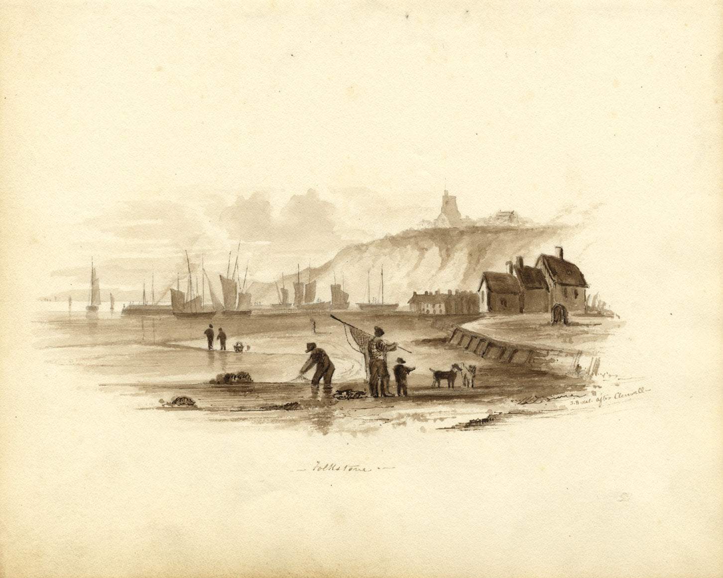 JB, Folkestone Harbour da Luke Clennell – acquerello del 1832 circa
