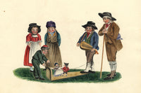 German Jigging Puppets 'Marionnettes à la planchette' – c.1832 watercolour