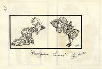 J.W. Stanger, Satirical Children War Cartoon – 1921 watercolour painting