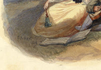 Atribuido a Solomon Alexander Hart, Trovador gitano con dama – acuarela de 1829