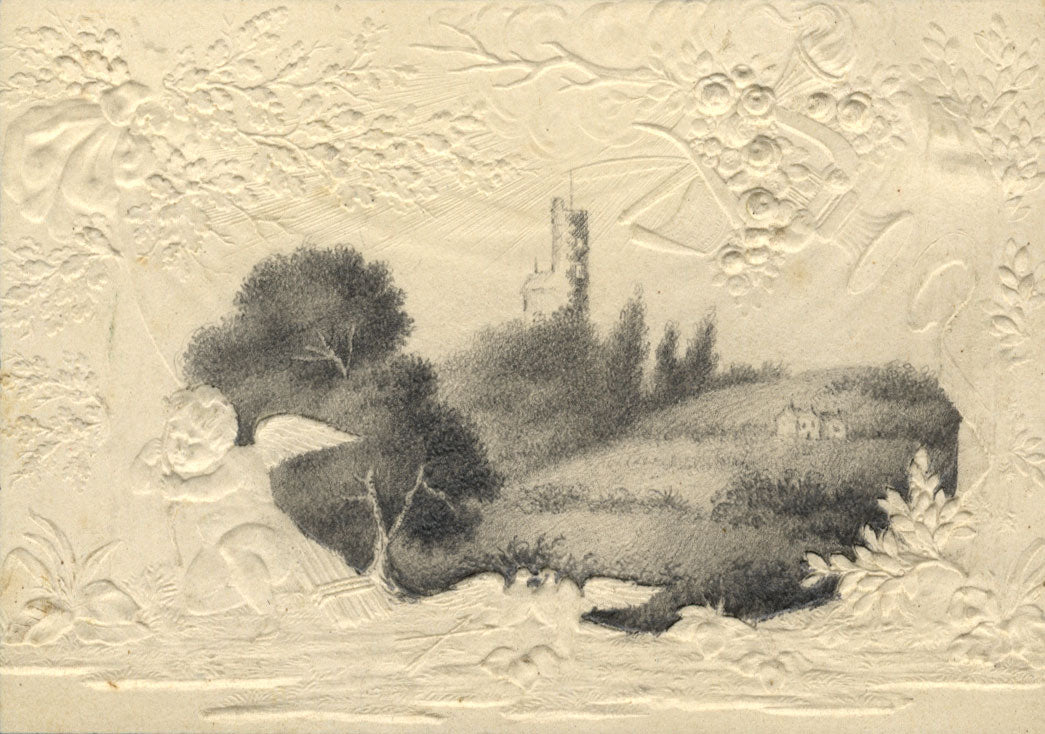 The Prince's Tower at La Hougue Bie, Jersey –Early 19th-century graphite drawing