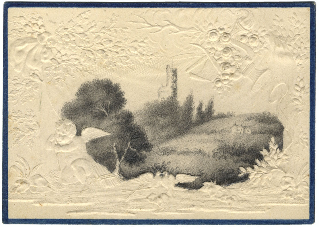 La Torre del Principe a La Hougue Bie, Jersey – Disegno a grafite dell'inizio del XIX secolo