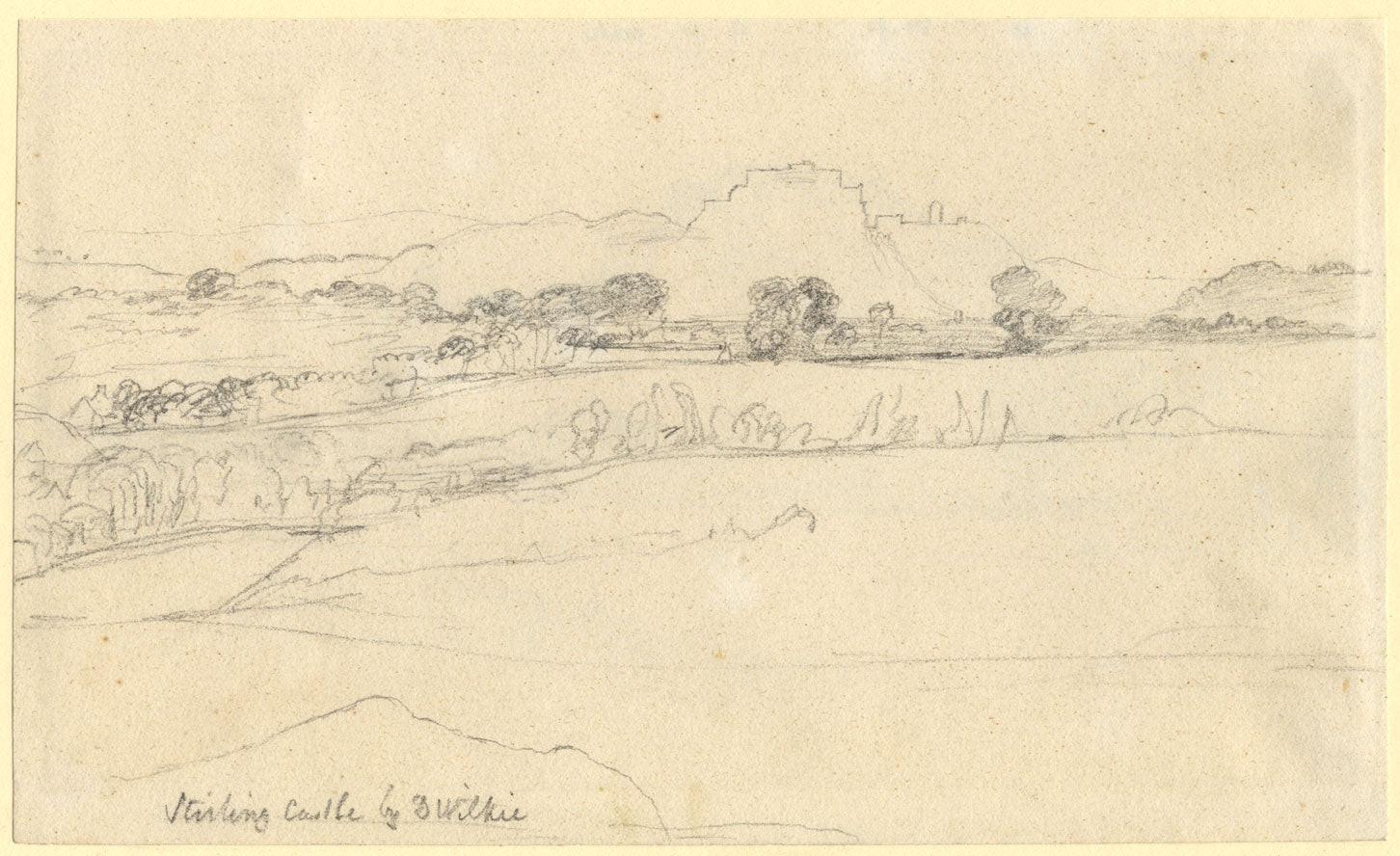 Attribuzione: Sir David Wilkie RA, Stirling Castle – Disegno a grafite dell'inizio del XIX secolo