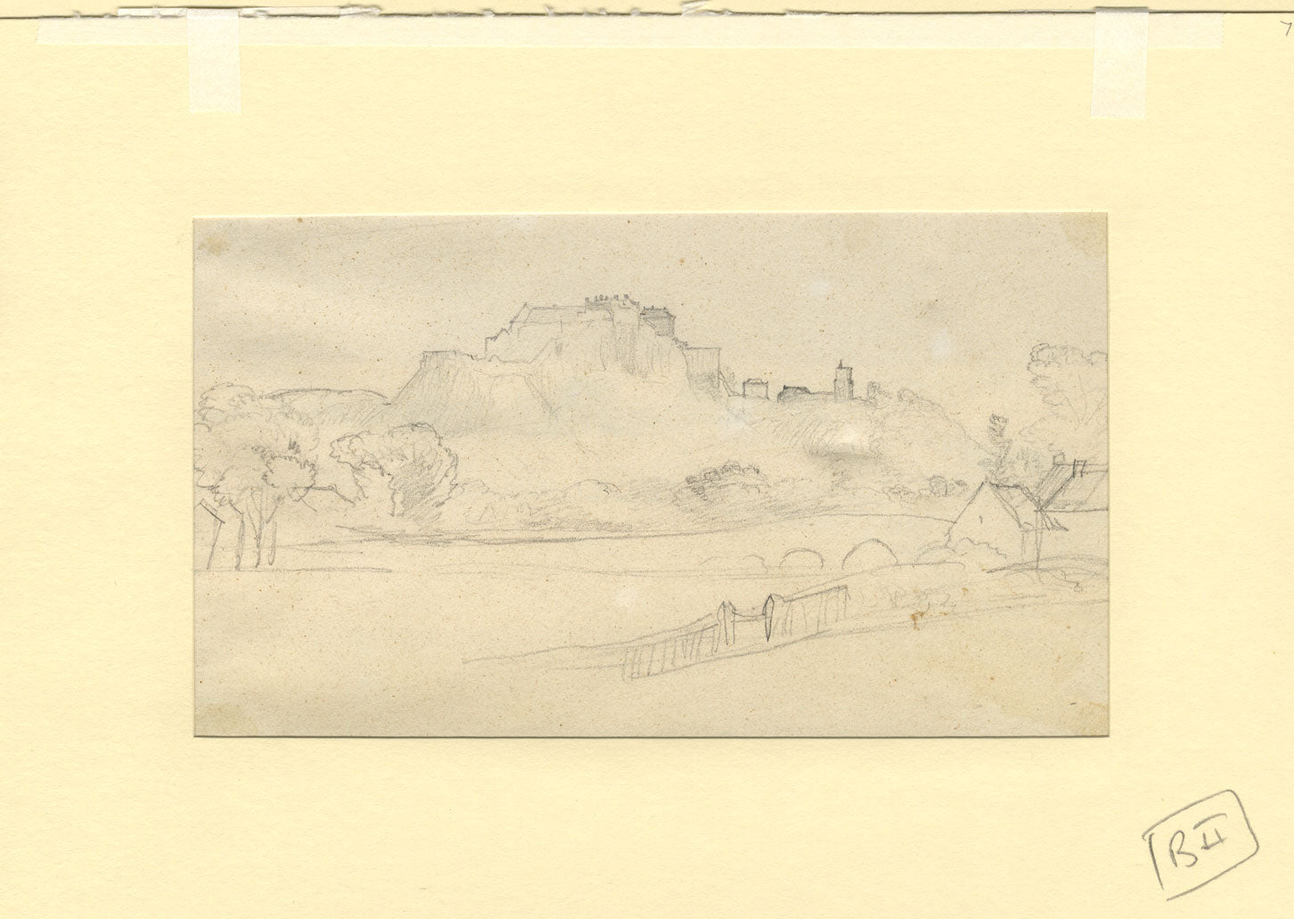 Attribuzione: Sir David Wilkie RA, Stirling Castle – Disegno a grafite dell'inizio del XIX secolo