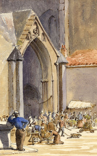 H.B.B. McCalmont, Notre Dame Church Door, Dinant, Belgium – 1878 watercolour