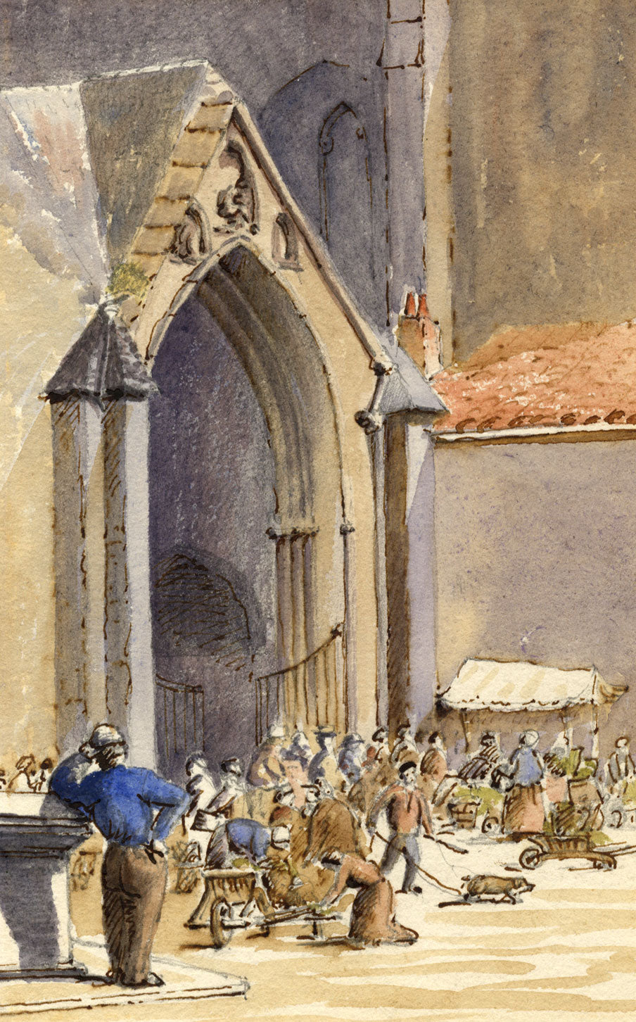 H.B.B. McCalmont, Notre Dame Church Door, Dinant, Belgium – 1878 watercolour