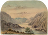 Mountain Lake Landscape – Original 1851 watercolour painting