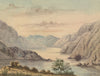 Mountain Lake Landscape – Original 1851 watercolour painting