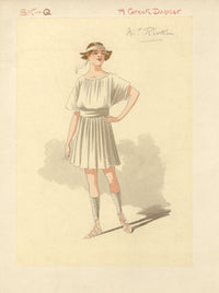 Attilio Comelli, Theatre Costume Design for 'Flying Colours' 1916 A Greek Dancer