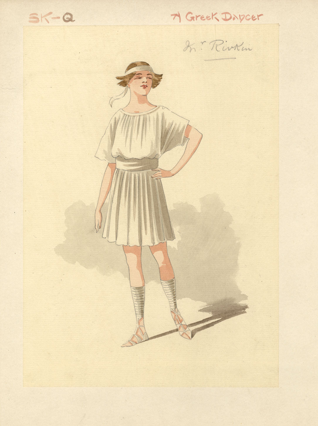 Attilio Comelli, Theatre Costume Design for 'Flying Colours' 1916 A Greek Dancer