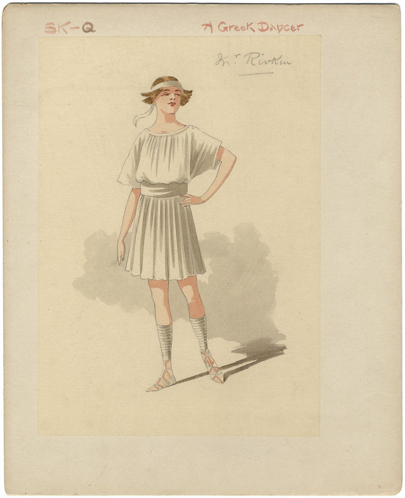 Attilio Comelli, diseño de vestuario teatral para 'Flying Colors' 1916 Una bailarina griega