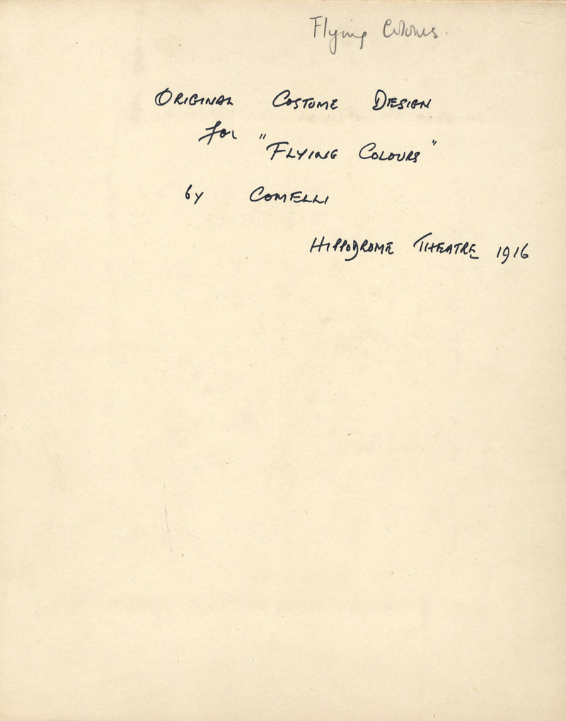 Attilio Comelli, diseño de vestuario teatral para 'Flying Colors' 1916 Una bailarina griega