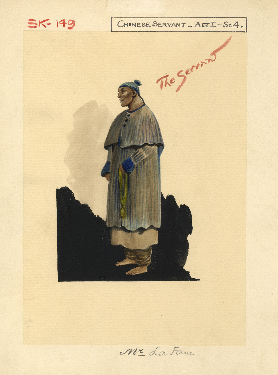 Percy Anderson, Theatre Costume Design for 'Cairo' 1921: Chinese Servant