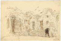 Apollonia Griffith, Salón de banquetes, Castillo de Raglan, Monmouthshire – Dibujo a tinta de 1838