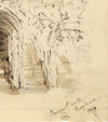 Apollonia Griffith, Salón de banquetes, Castillo de Raglan, Monmouthshire – Dibujo a tinta de 1838