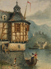 Nieder Lahnstein on the Rhine after Samuel Prout – Miniature c.1830s watercolour