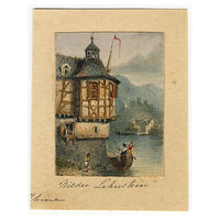 Nieder Lahnstein on the Rhine after Samuel Prout – Miniature c.1830s watercolour