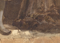 Frederick Albert Slocombe, Pescadora bretona en un portal – Acuarela del siglo XIX