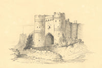 Carisbrooke Castle, Isle of Wight – Original 19th-century graphite drawing