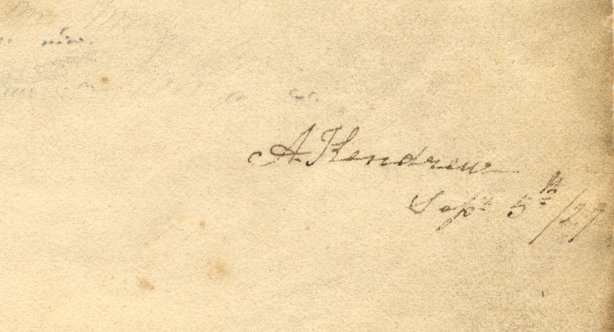 A. Kendrew, Resting Girl with Wildflower Posy – 1827 watercolour painting