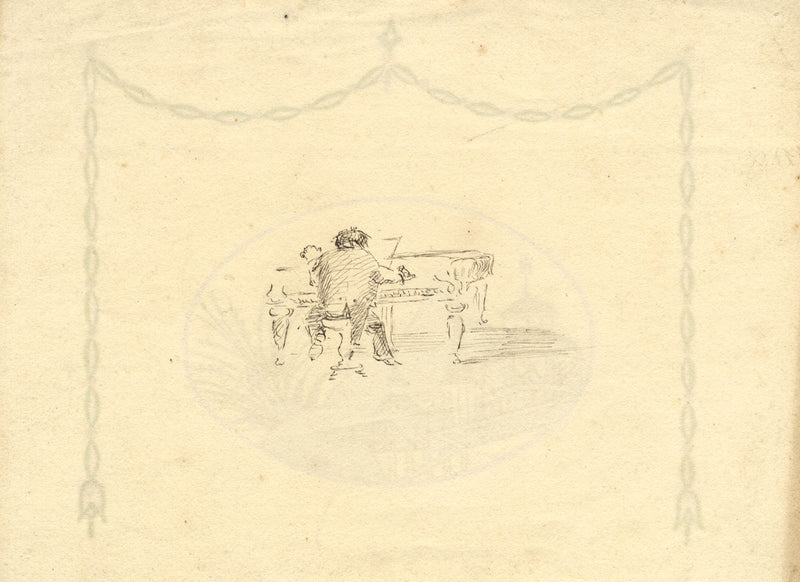 Decorative Bavarian Folk Art Design – early 20th-century pen & ink drawing