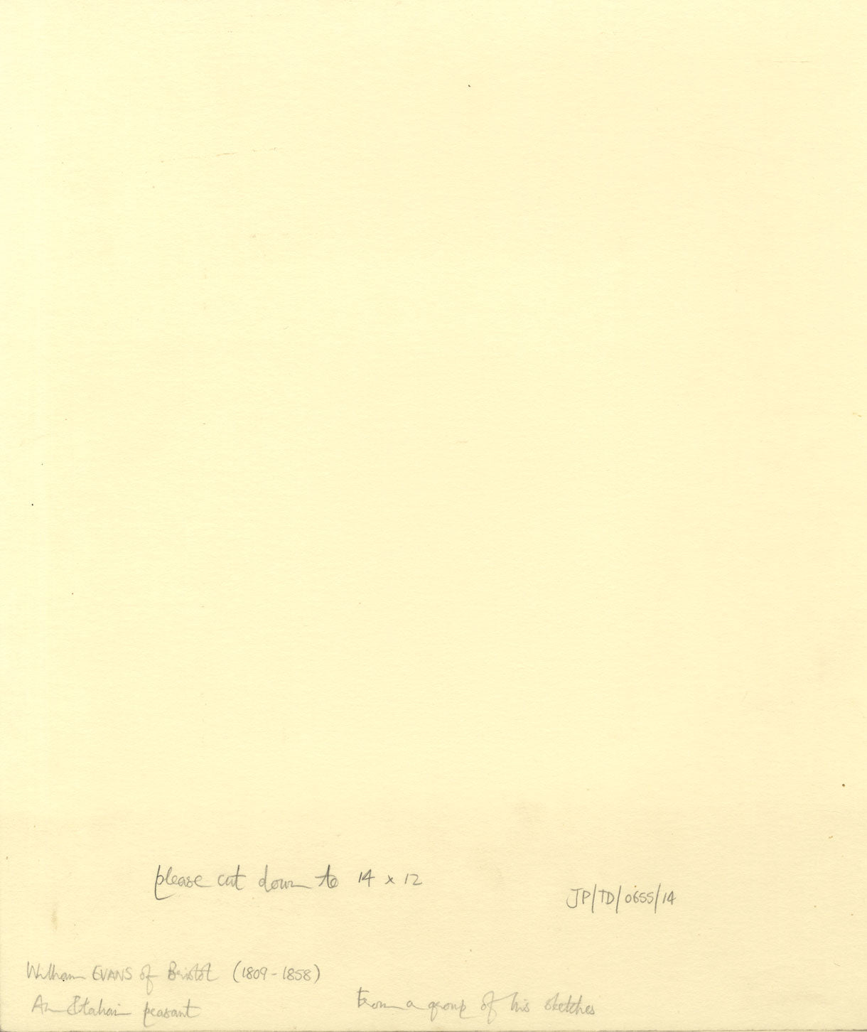 William Evans of Bristol AOWS, An Italian Peasant – Mid-C19th graphite drawing