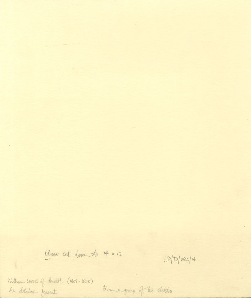 William Evans of Bristol AOWS, An Italian Peasant – Mid-C19th graphite drawing