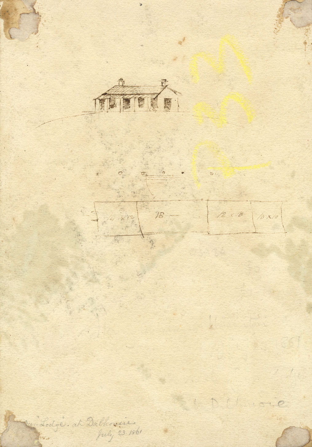 Attribuzione di Henry Brabazon Urmston, La nostra loggia a Dalhousie, India – acquerello del 1861