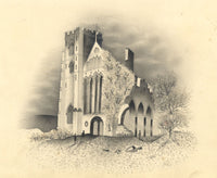 Llandaff Cathedral, Cardiff, Wales – mid-19th-century graphite drawing