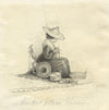 Jane D. Harvey, Craftswoman at Place du Marché, Vevey – 19th-century drawing