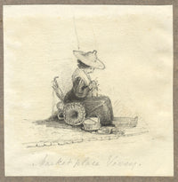 Jane D. Harvey, Craftswoman at Place du Marché, Vevey – 19th-century drawing